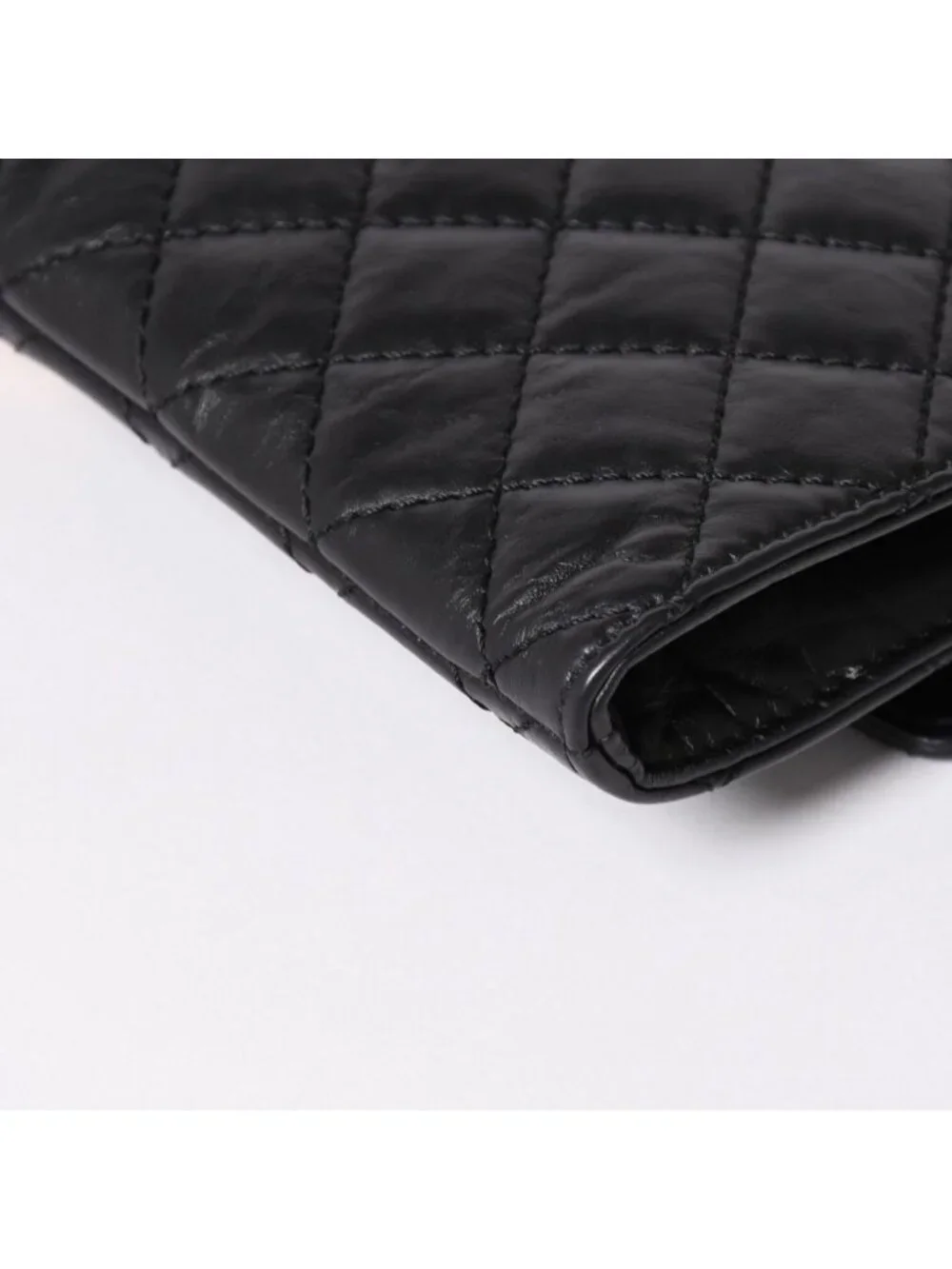 Chanel Metiers D'art Collection Clutch CC Logo Aged Calfskin Black